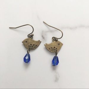 3 for $10 - Blue birdie earrings